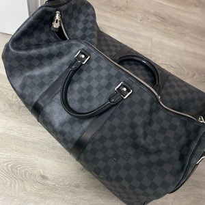 Louis Vuitton Keepall Bandouliere 55 Gray Bag